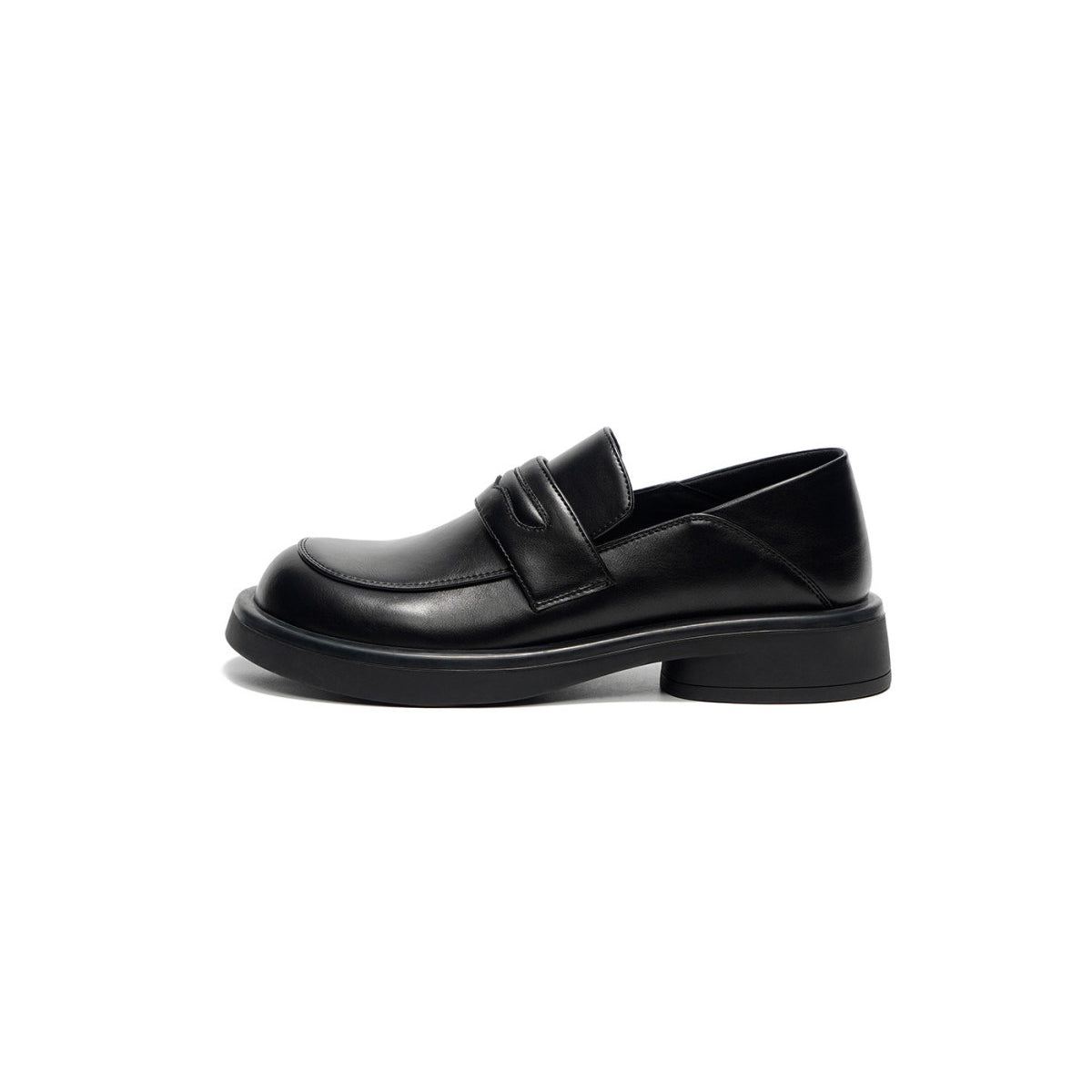 Preppy Black Platform Loafers Masoomake