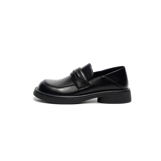 Preppy Black Platform Loafers Masoomake