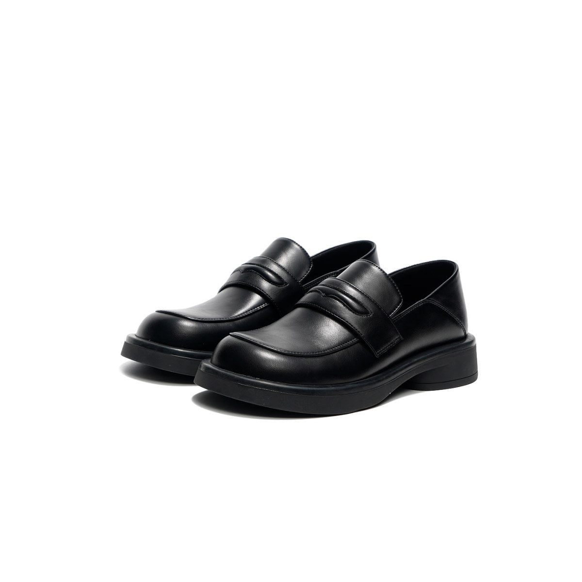 Preppy Black Platform Loafers Masoomake