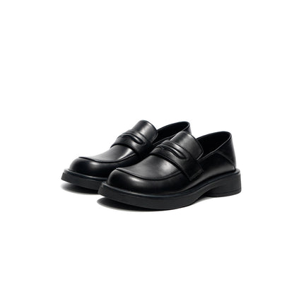 Preppy Black Platform Loafers Masoomake
