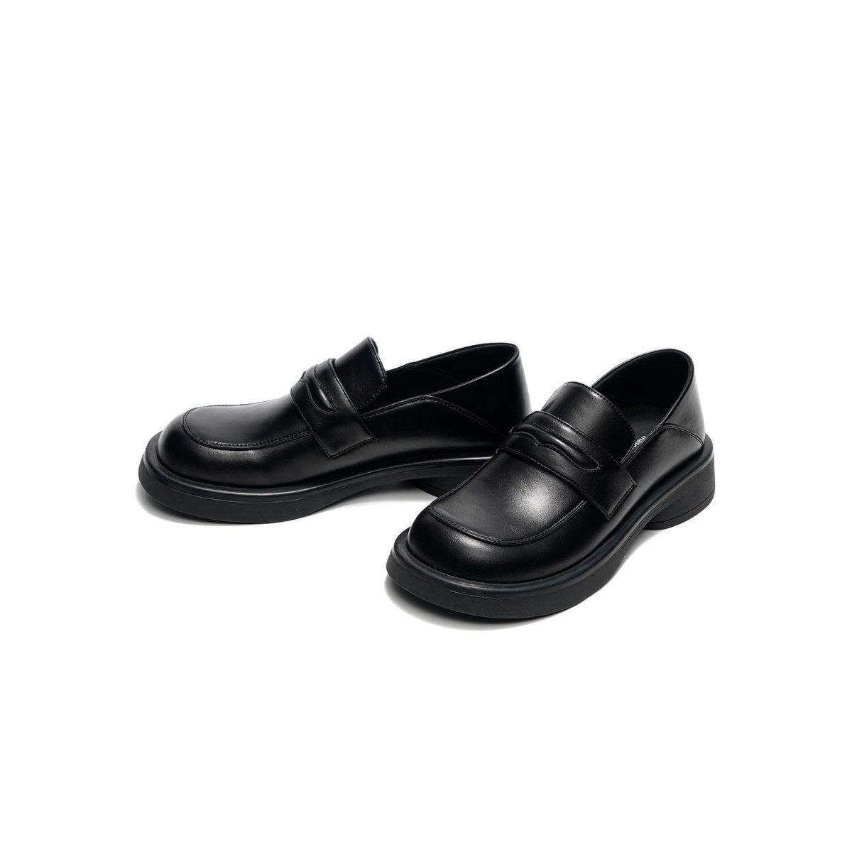 Preppy Black Platform Loafers Masoomake