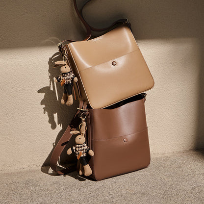 Cappuccino Rabbit Charm Bucket Bag Nalandu