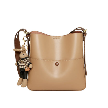 Cappuccino Rabbit Charm Bucket Bag Nalandu