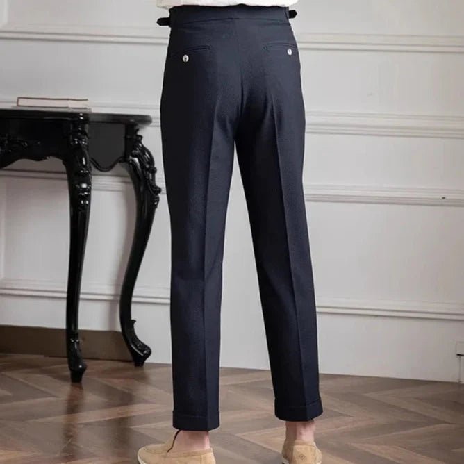 Reine Leinen Napoli - Hose | Hochtaillierte Leinenhose im italienischen Stil - Giovanni Battaglia