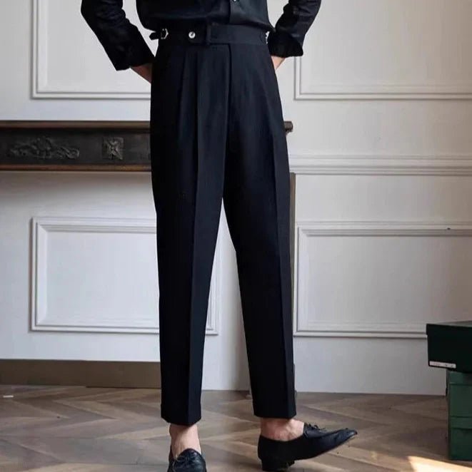 Reine Leinen Napoli - Hose | Hochtaillierte Leinenhose im italienischen Stil - Giovanni Battaglia