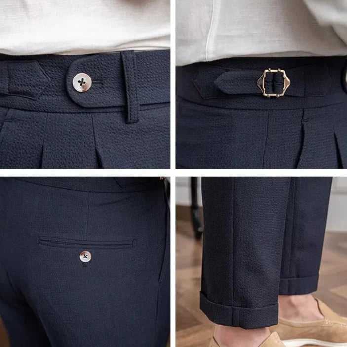 Reine Leinen Napoli - Hose | Hochtaillierte Leinenhose im italienischen Stil - Giovanni Battaglia