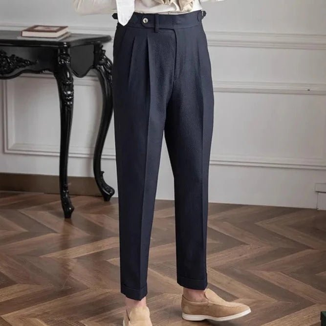 Reine Leinen Napoli - Hose | Hochtaillierte Leinenhose im italienischen Stil - Giovanni Battaglia