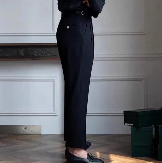 Reine Leinen Napoli - Hose | Hochtaillierte Leinenhose im italienischen Stil - Giovanni Battaglia