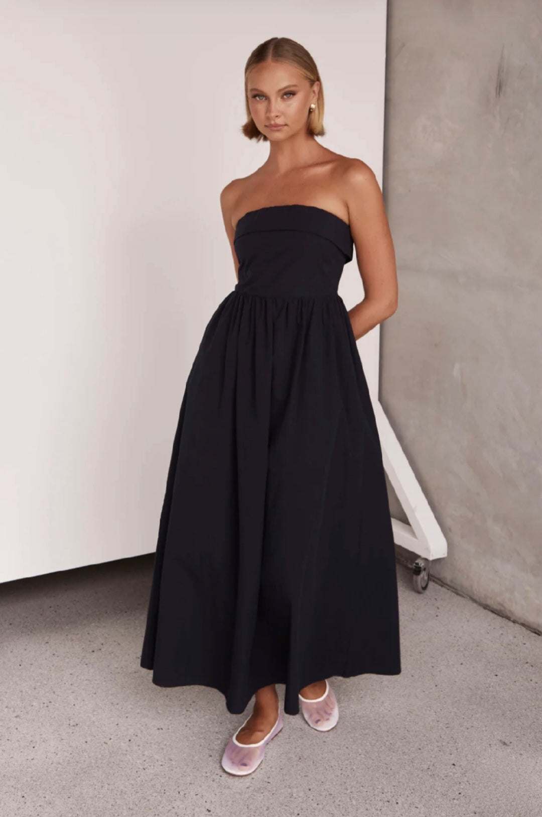 Black Cotton Maxi Dress Breathe by November 28