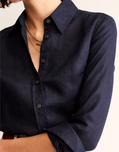 Blue Linen Shirt Breathe by November 28