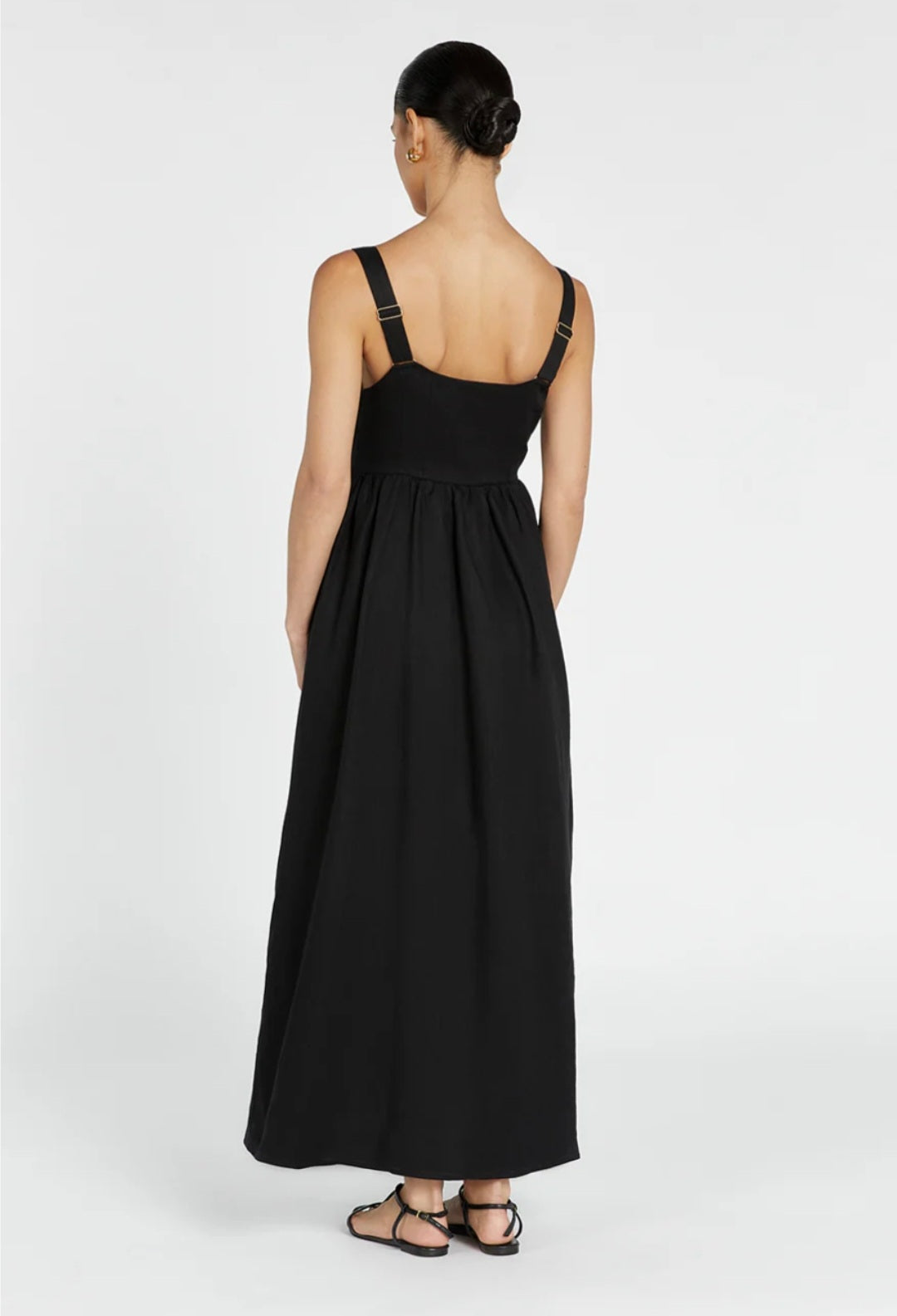 Black Organic Linen Maxi Dress Breathe by November 28