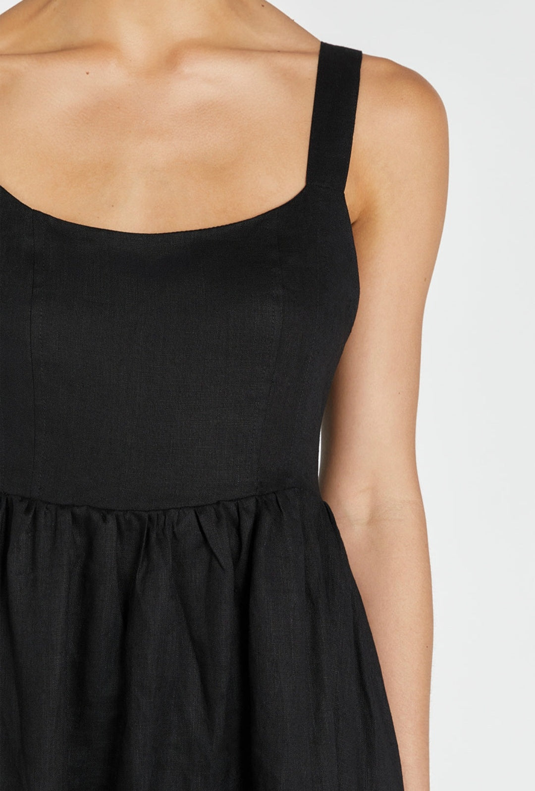 Black Organic Linen Maxi Dress Breathe by November 28