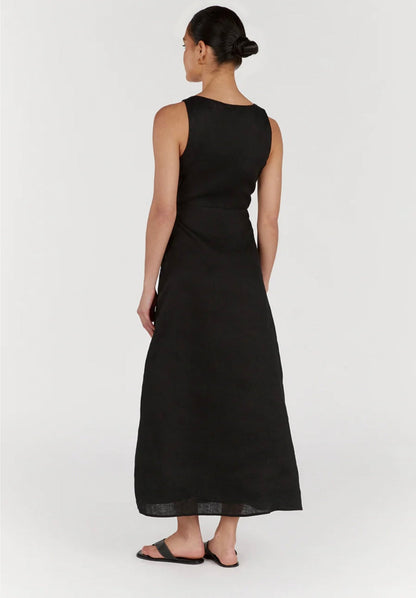 Black Organic Linen Maxi Dress Breathe by November 28