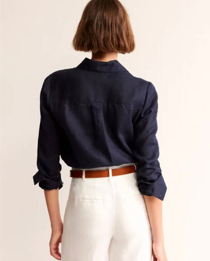 Blue Linen Shirt Breathe by November 28