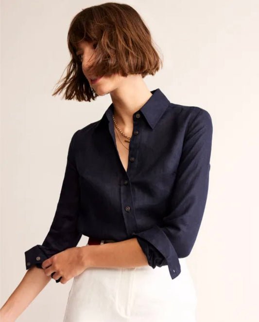 Blue Linen Shirt Breathe by November 28