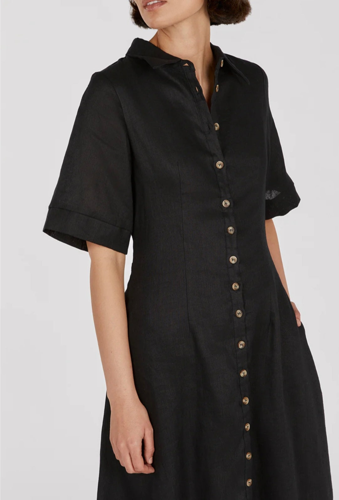 Black Organic Linen Maxi Dress Breathe by November 28