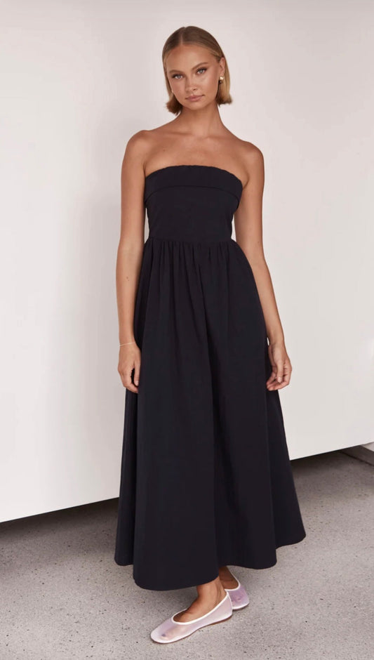 Black Cotton Maxi Dress Breathe by November 28