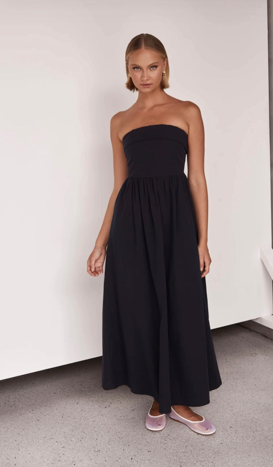 Black Cotton Maxi Dress Breathe by November 28