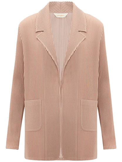 Salmon Pink Pleated Blazer Cocobella