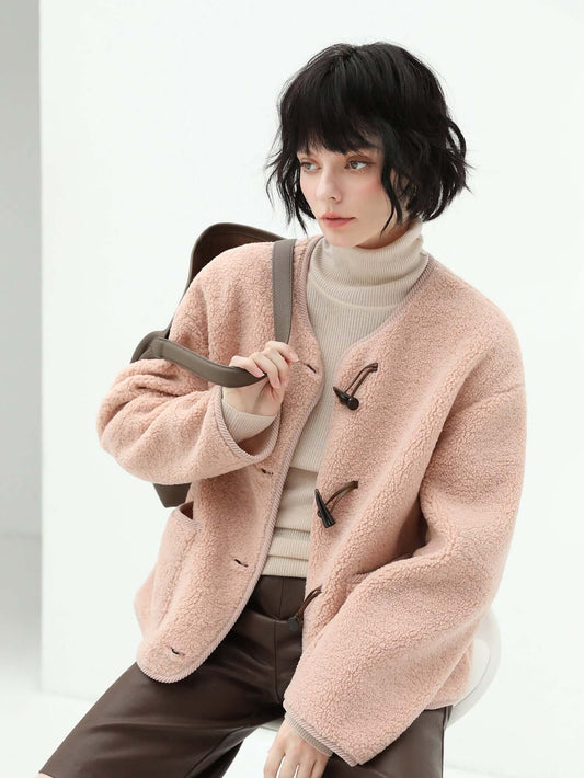 Salmon Pink Fleece Jacket Cocobella