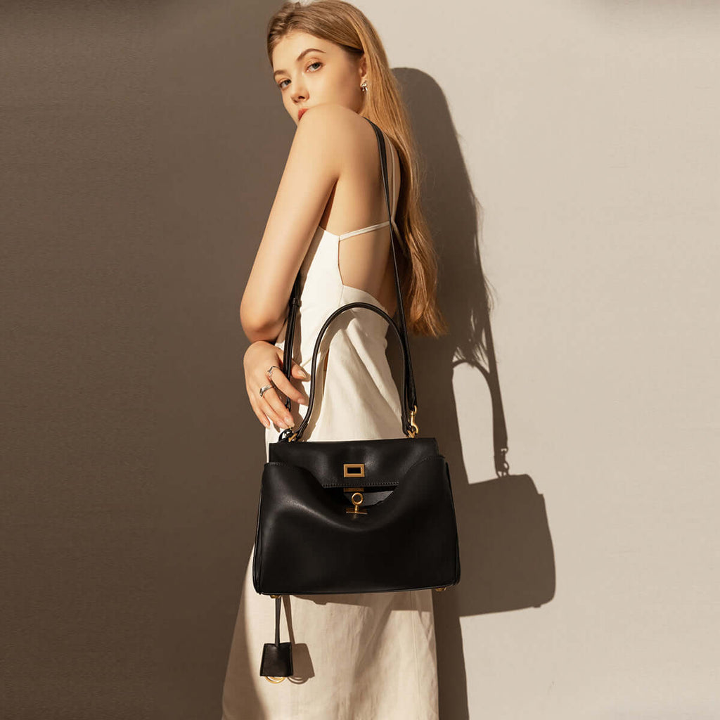 Schwarze Satchel Tasche - Giovanni Battaglia