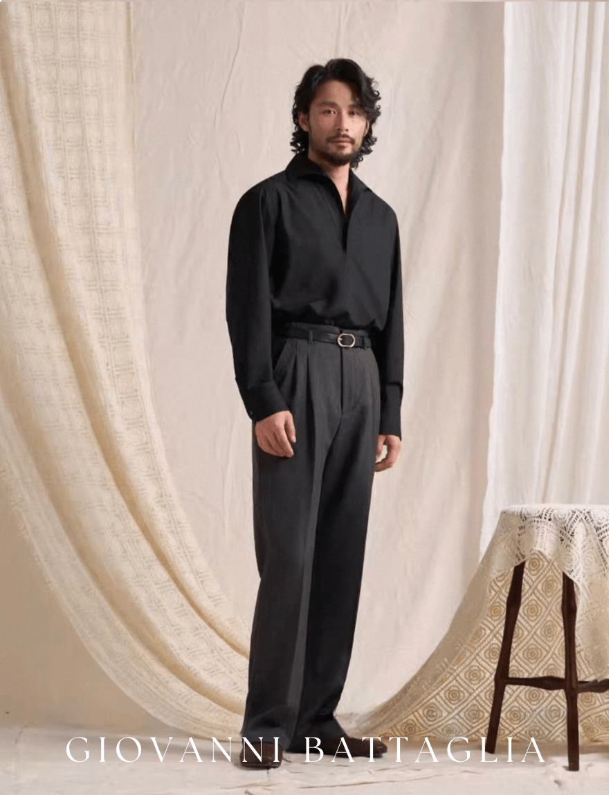 „Seta Liquida“ | Modal - Hybrid - Hemd | Sartorialer One - Piece Collar - Giovanni Battaglia