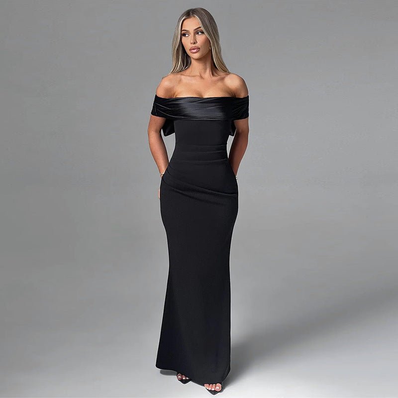 Slim Fit Off - Shoulder Bow Dress - Giovanni Battaglia