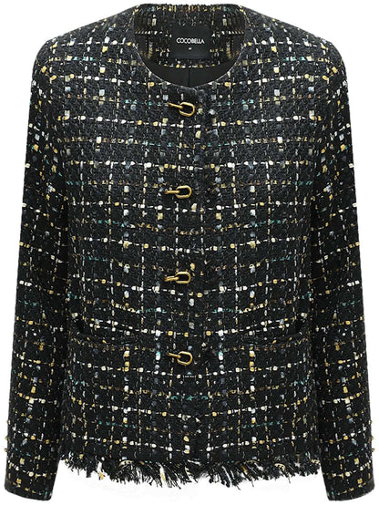 Fringe-Edged Tweed Jacket Cocobella
