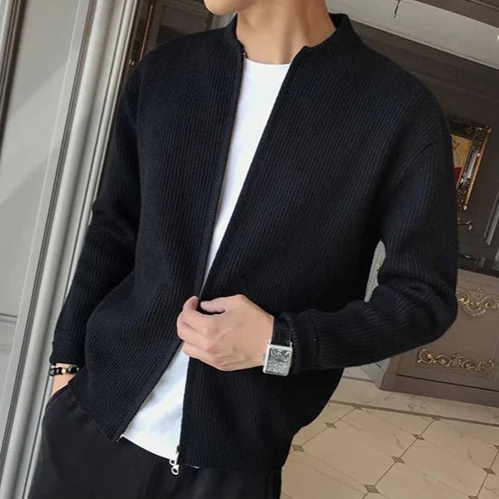 Strickjacke mit Reißverschluss Old Money Stil - Giovanni Battaglia