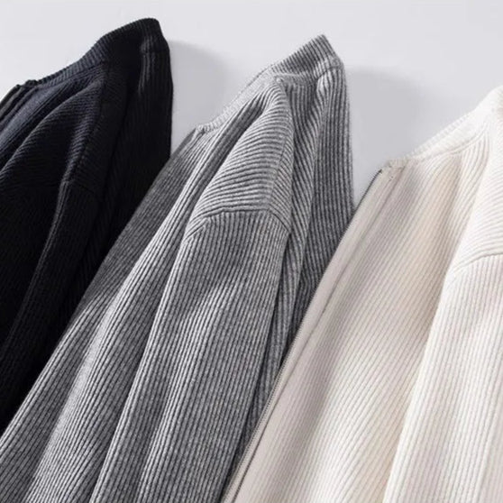 Strickjacke mit Reißverschluss Old Money Stil - Giovanni Battaglia