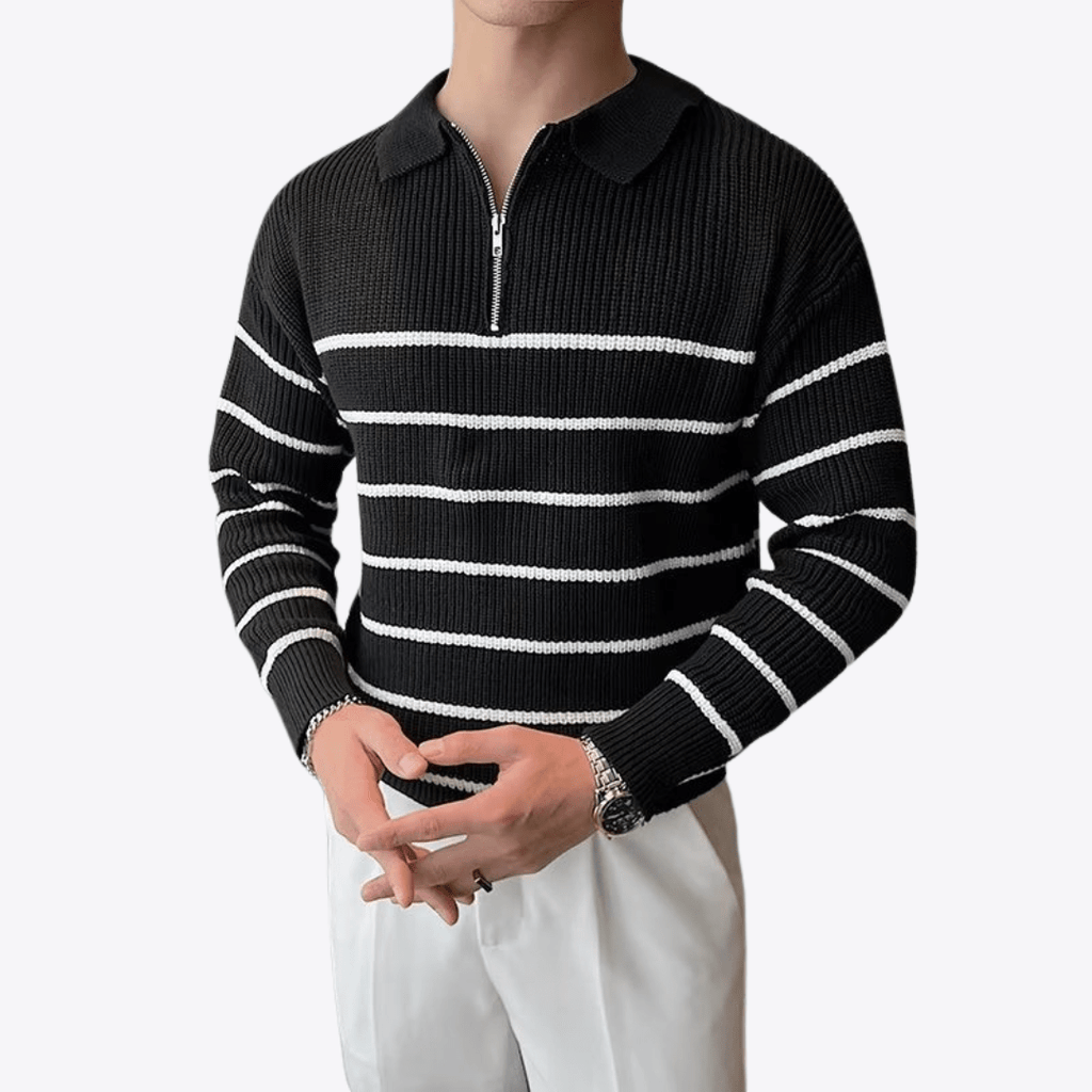 Striped Quarter Zip - Giovanni Battaglia