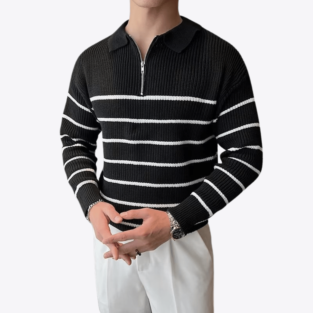 Striped Quarter Zip - Giovanni Battaglia