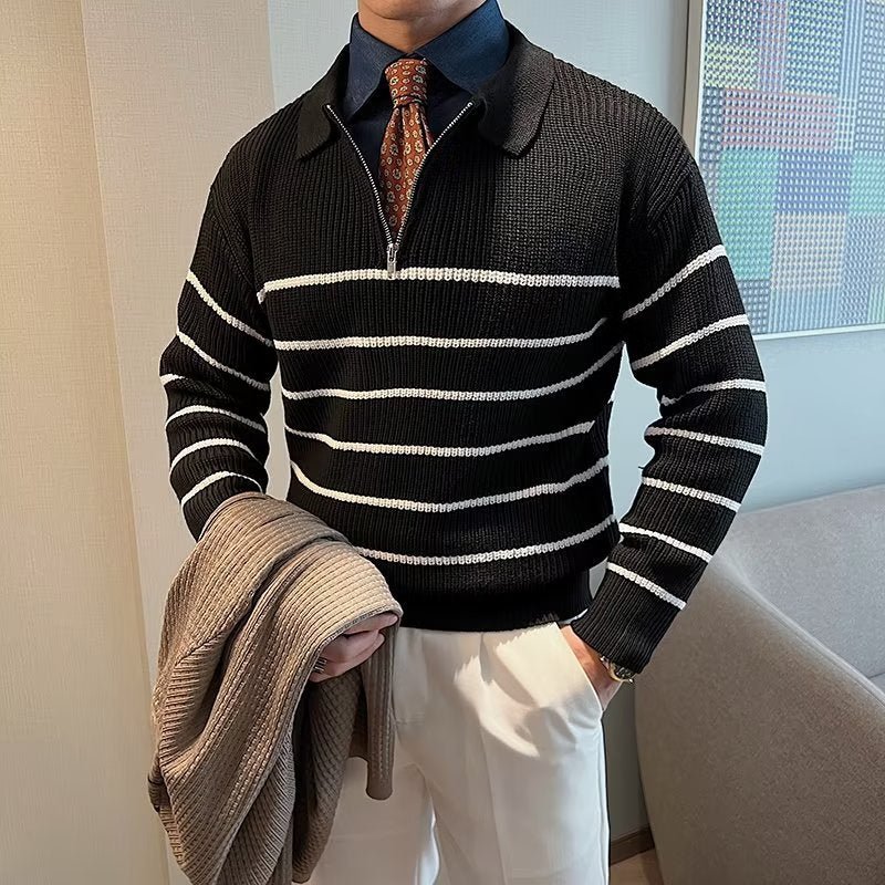 Striped Quarter Zip - Giovanni Battaglia