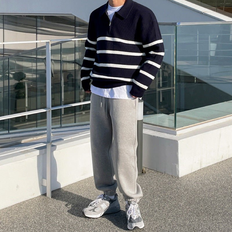 Striped Quarter - Zip Sweater - Giovanni Battaglia