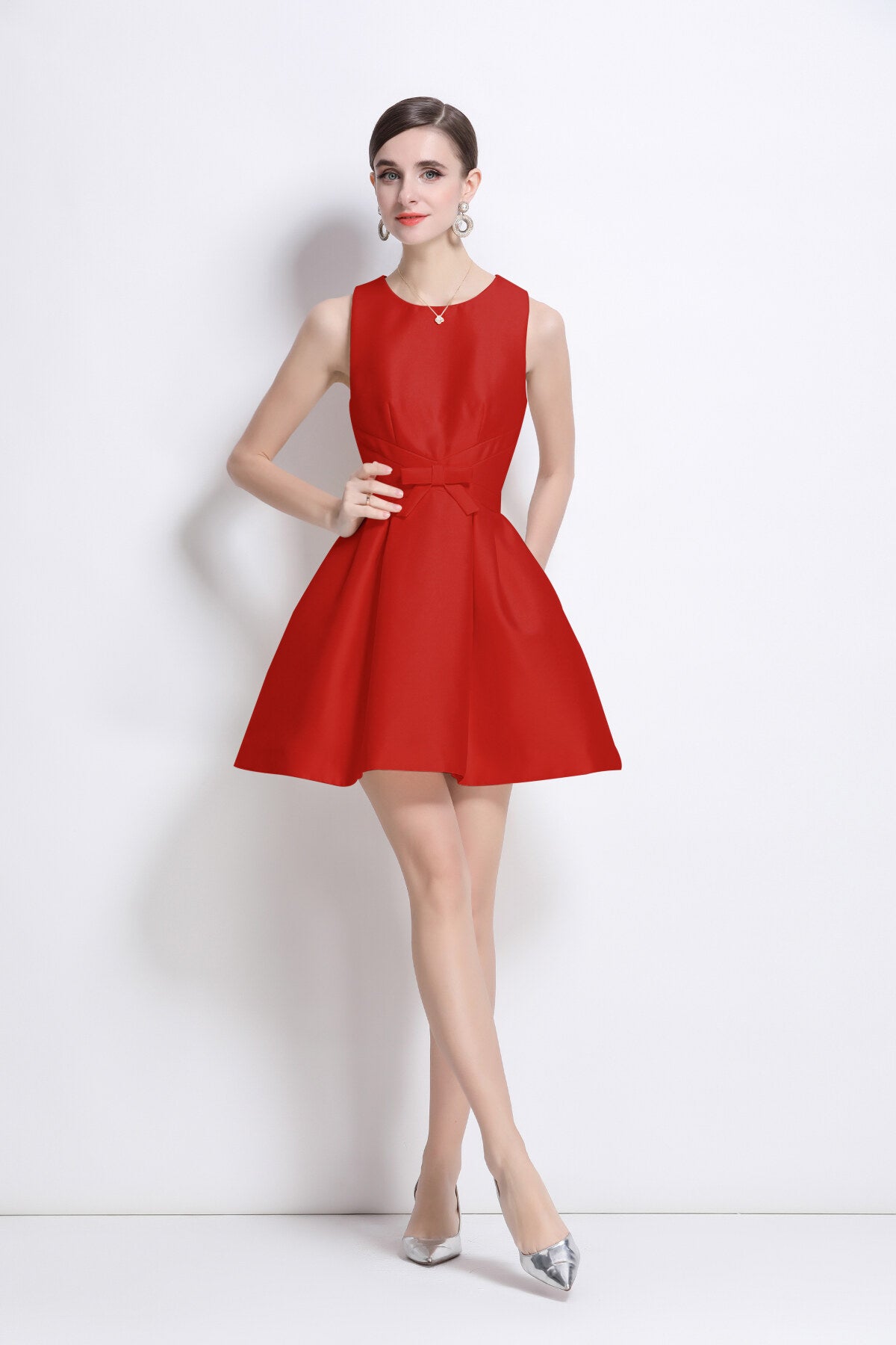 Structured Pleated Mini Dress DZA