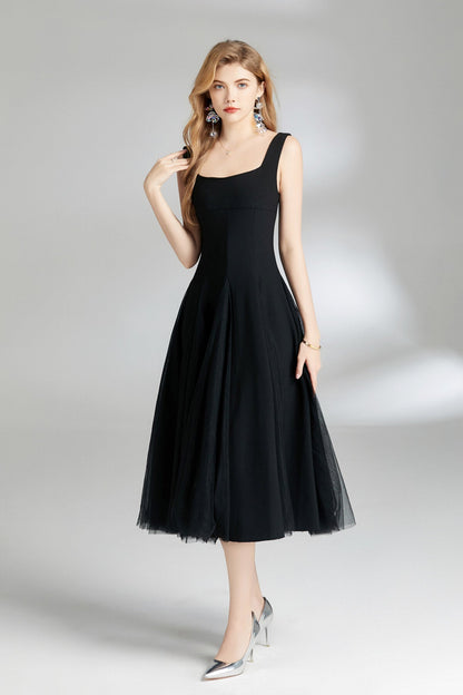 Tulle Puffy Midi Dress DZA