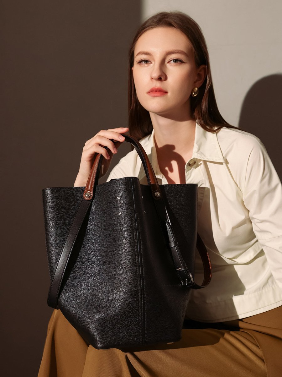 „Tropea“ Trapeztasche | Voluminöses Volumen in strukturiertem Vollrindleder - Giovanni Battaglia