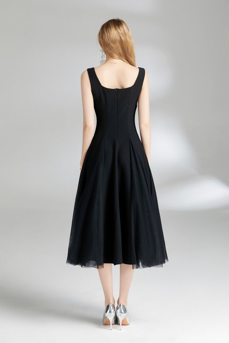 Tüll Midi Kleid mit Puffärmeln - Giovanni Battaglia