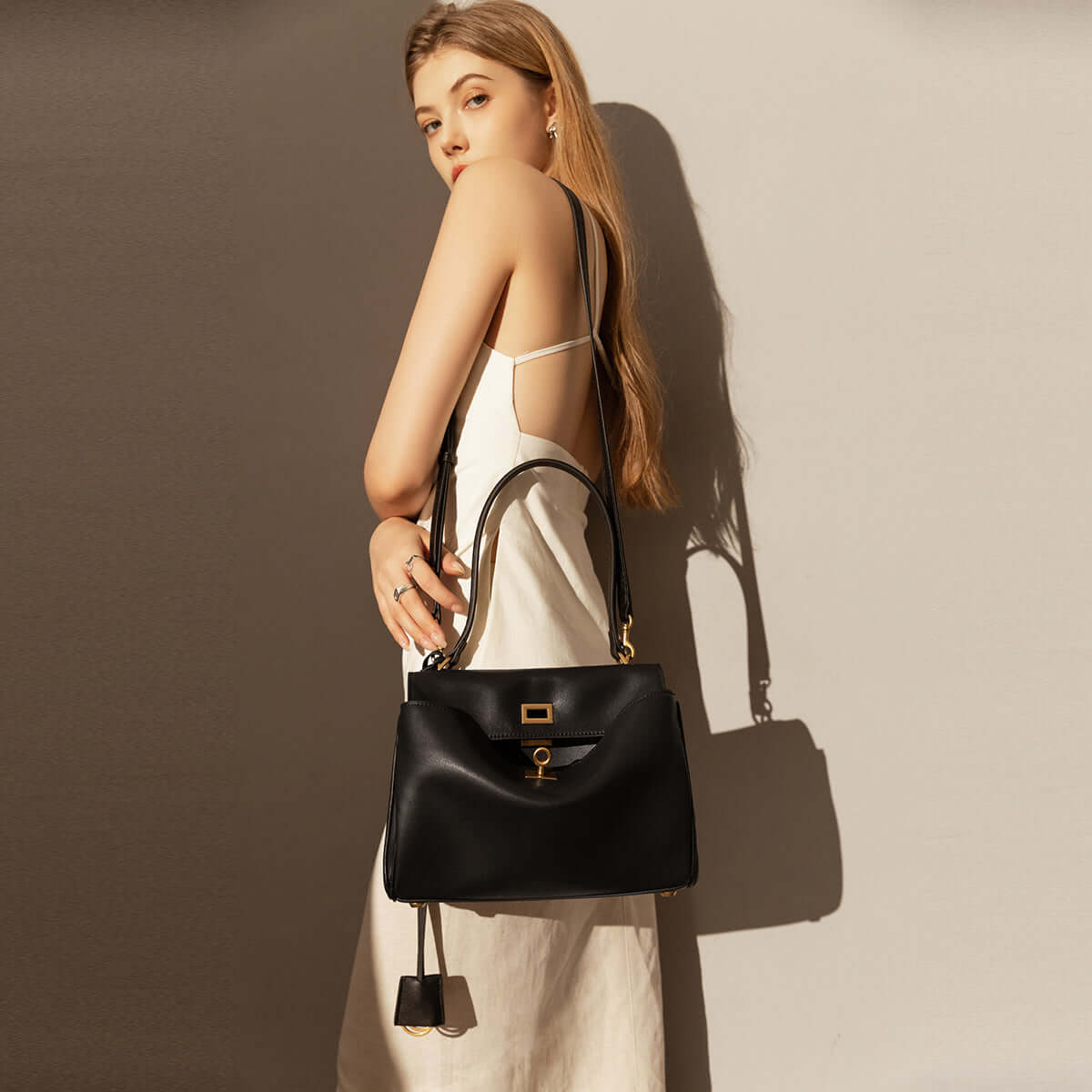 Black Satchel Bag Cilela