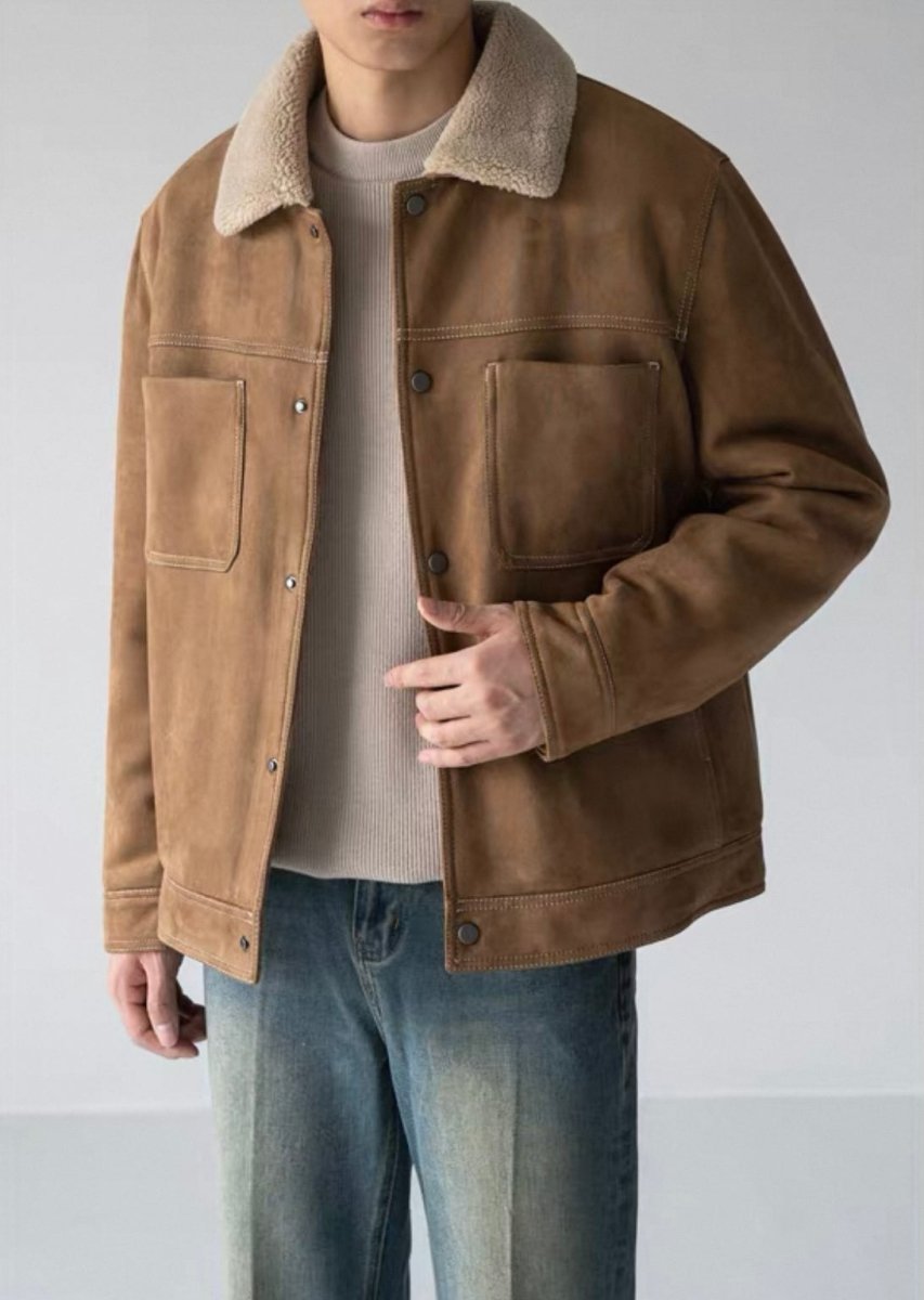 Velours - Jacke mit Webpelz - Futter | Kurze Steppjacke im Avantgarde - Design - Giovanni Battaglia