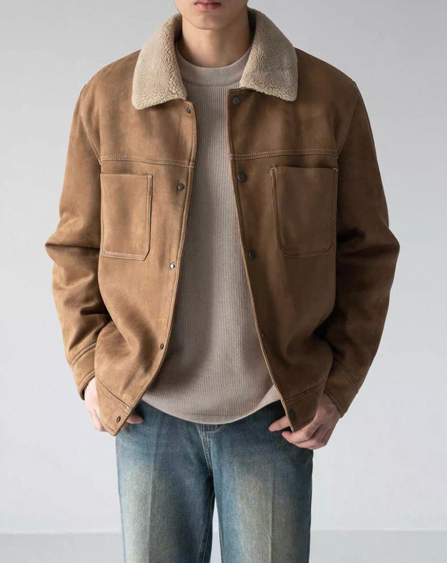 Velours - Jacke mit Webpelz - Futter | Kurze Steppjacke im Avantgarde - Design - Giovanni Battaglia