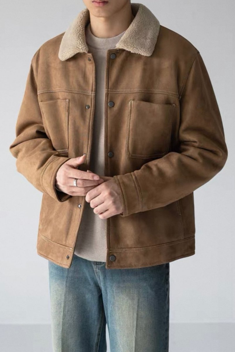 Velours - Jacke mit Webpelz - Futter | Kurze Steppjacke im Avantgarde - Design - Giovanni Battaglia