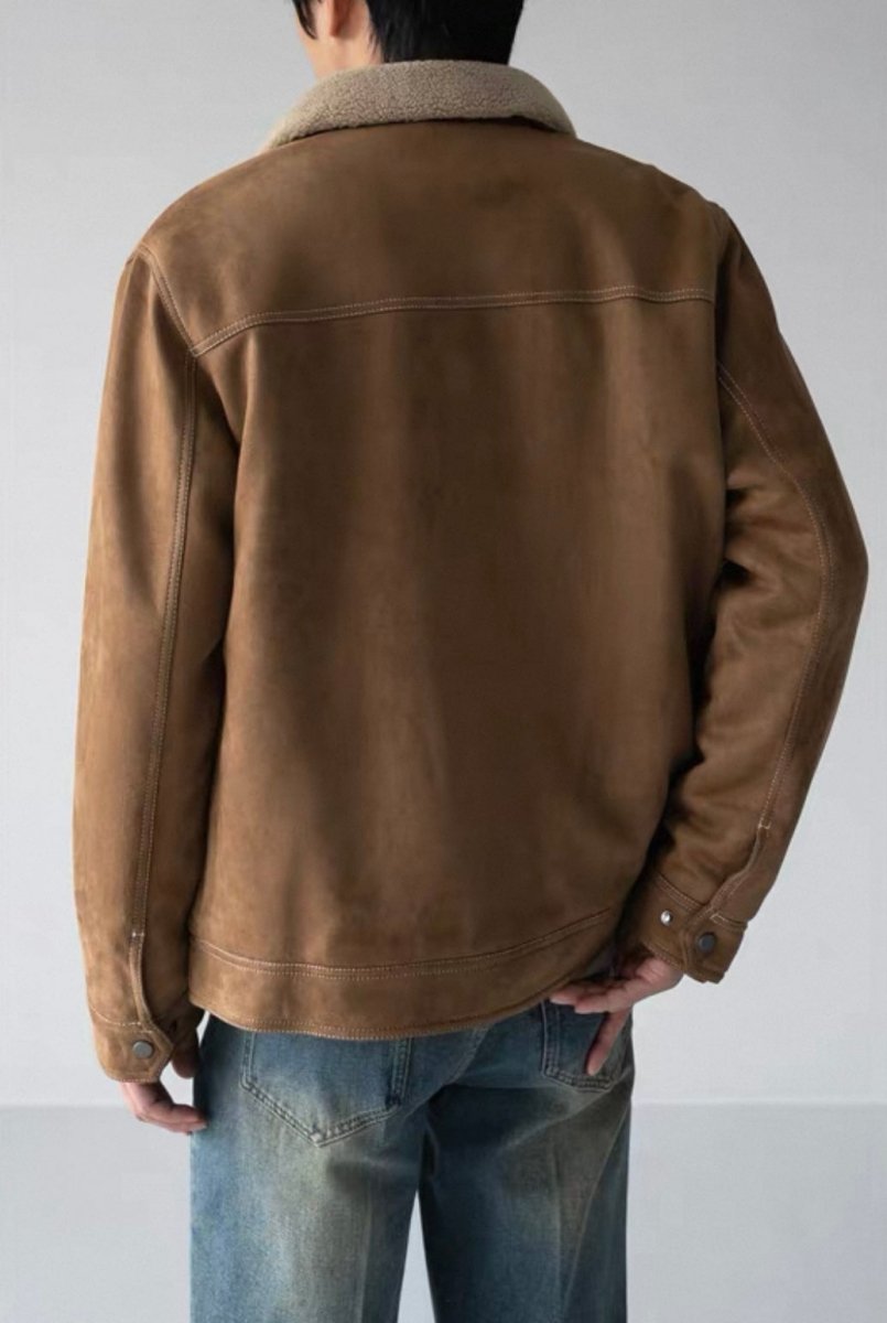 Velours - Jacke mit Webpelz - Futter | Kurze Steppjacke im Avantgarde - Design - Giovanni Battaglia