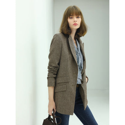 Vintage Brown Wool Blazer Cocobella