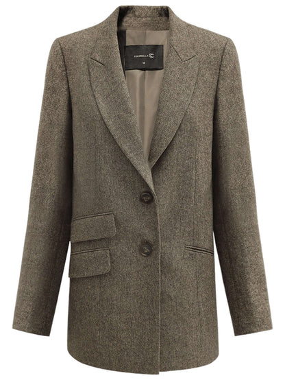 Vintage Brown Wool Blazer Cocobella
