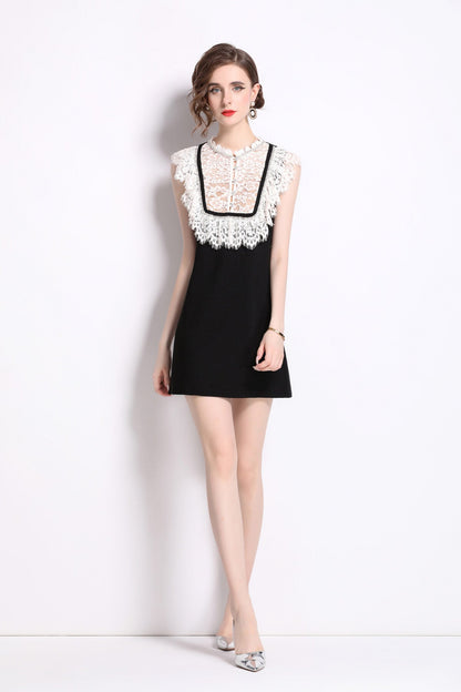 Black Lace Collar Dress DZA