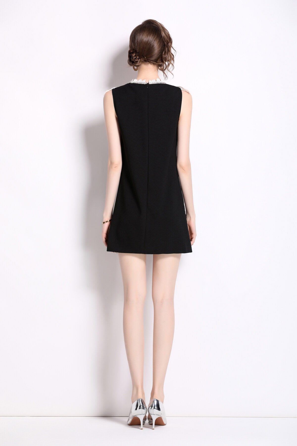 Black Lace Collar Dress DZA