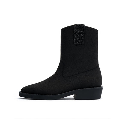 Vintage Pointed Toe Block Heel Boots MALOVE MZ