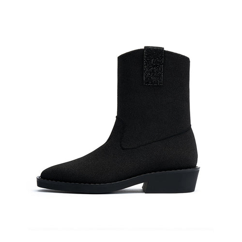 Vintage Pointed Toe Block Heel Boots MALOVE MZ