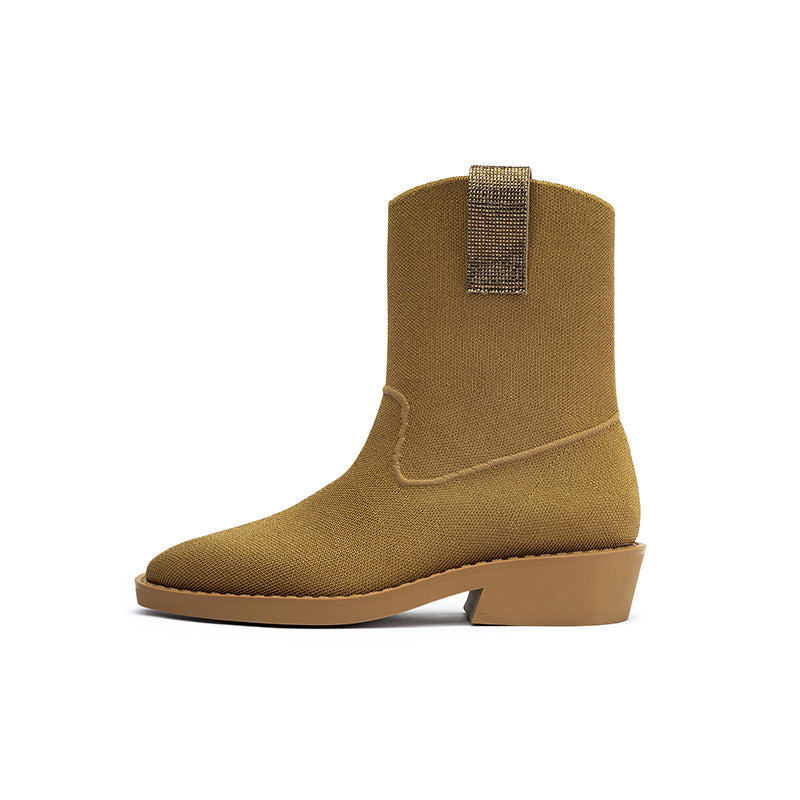 Vintage Pointed Toe Block Heel Boots MALOVE MZ
